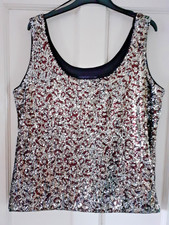 Top in camicia con paillettes collezione M&S. Taglia 16