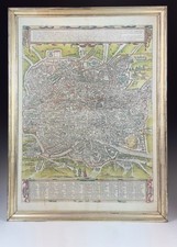 Mappa Roma 1588 Marrone