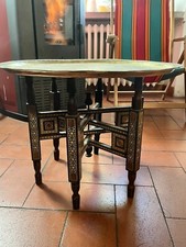 ❌ Tavolino Vintage Anni ‘70 Siriano Con Piano Ottone Design Pieghevole