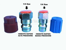 RACCORDI RAPIDI AUTO TRATTORE FURGONE GAS R134A R12 ALTA BASSA PRESSIONE 1/4 SAE