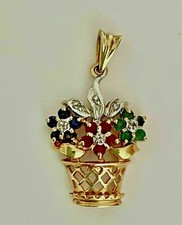 Ciondolo cesto fiori multi