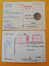 13174 Annullo Meccanico Rosso EMA 1959-65 Palermo PALUMBO EDITORE card TINDARI