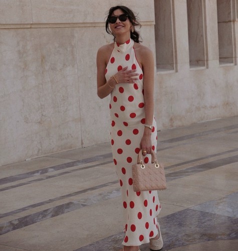 Zara abito midi halter - midi, dot