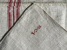 Nappe Ancienne En Lin Brut À