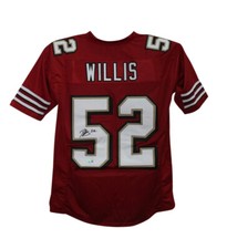 Maglia Patrick Willis autografata/firmata stile professionale rossa XL Beckett BAS 34661