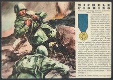 Cartolina Michele Fiorino Medaglie d'oro di questa guerra Terni Francobollo Raro