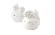 Hervit art.24714 set 2 contenitori uovo porcellana 12,5x13cm bianco