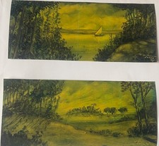 Coppia di dipinti a olio –