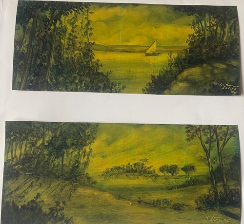 Coppia dipinti olio - dipinti, a