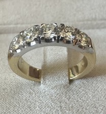 ANELLO FEDINA IN ORO GIALLO E BIANCO 18 kt. CON DIAMANTI NATURALI ct. 1,21
