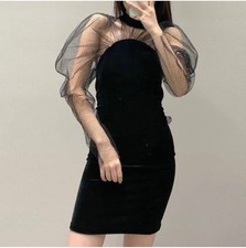 Elegante abito in velluto nero