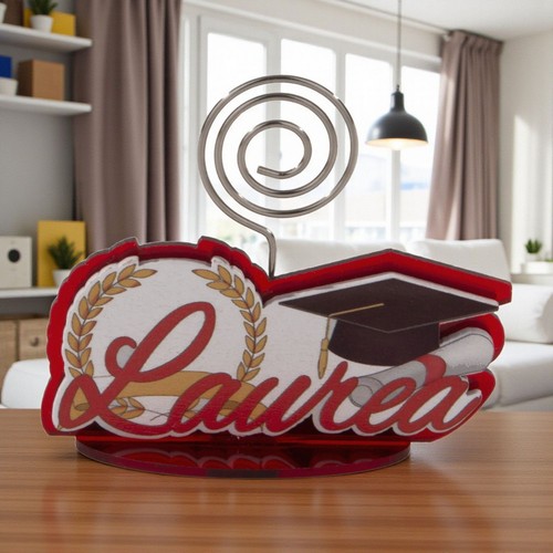 Memoclip laurea legno - laurea,