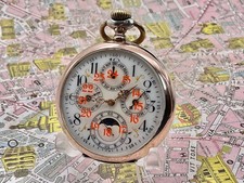 Calendario Completo e Fase Lunare . Argento . Svizzera 1900 . OROLOGIO TASCA