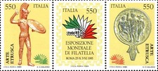 1984 ITALIA ESPOSIZIONE FILATELIA ARTE ETRUSCA 3 VALORI  NUOVO ** MNH (C1696