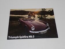TRIUMPH SPITFIRE MK 3 SPIDER BROCHURE DEPLIANT PROSPEKT (FA16)