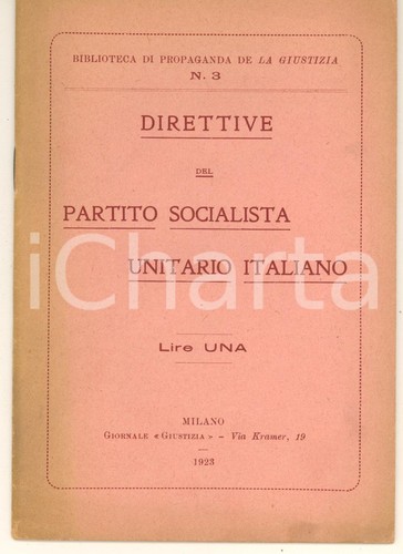 1923 psui direttive del - psui,