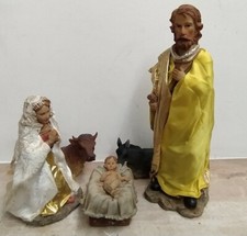 NATIVITÀ ARTISTICA VINTAGE CON PUPI RICCAMENTE VESTITI, LA MADONNA DA SPOSA.CM40