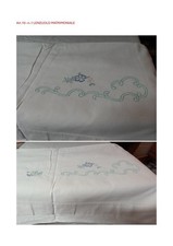 Lenzuolo matrimoniale • Ricamo a mano • Vintage