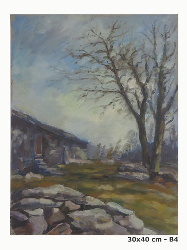 Quadro olio tavola - olio, su