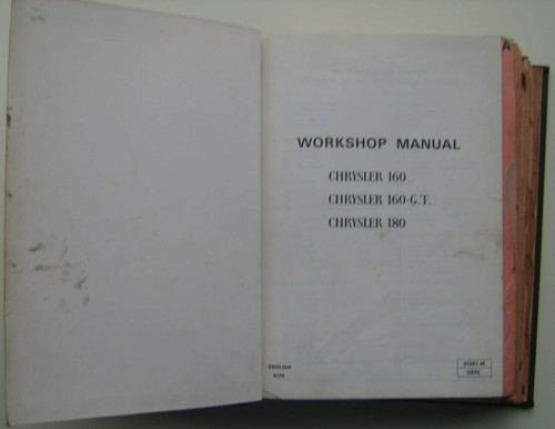 Chrysler 160gt 180 manuale - chrysler,