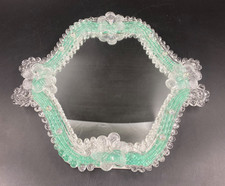 Specchio da tavolo muro parete vetro Murano fiori colore verde vintage