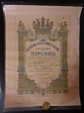 Diploma Accademia Fisico-Chimica Italiana Palermo con Medaglia di Prima Classe