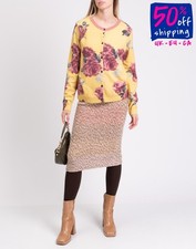 RRP €659 ANNA MOLINARI Cardigan e Top Taglia L Misto Angora e Lana Made in Italy