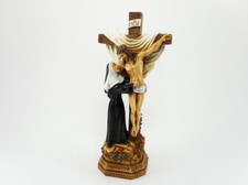 Statua di Santa Rita da Cascia e Gesù in marmo resina Made in Italy 18 cm