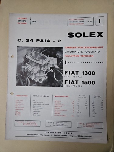Opuscolo carburatori solex - carburatori,