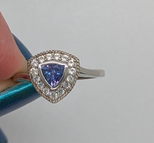Anello tanzanite zirconi - anello,