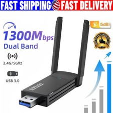 Lotto Adattatore WIFI Wireless USB 3.0 1300Mbps Dongle Lungo Raggio Rete Dual Band