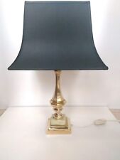 Lampada vintage base in ottone e paralume nero