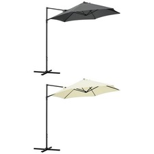 Outsunny Ombrellone da Terrazza Girevole a 360° 2.6x2.5 m