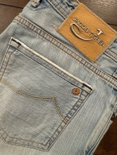 Jacob Cohen Limited Edition jeans uomo W 33 in denim di cotone azzurro délavé