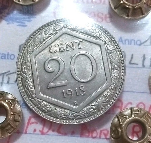 Cent esagono 1918 qfdc - 20,