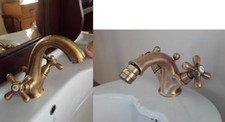 SET COMPLETO RUBINETTI MONOFORO LAVABO E BIDET  DECO' CLASSIC FINITURA BRONZO