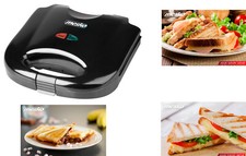 Tostapane Piastra per Toast Sandwich 850W Rivestimento antiaderente Tostiera