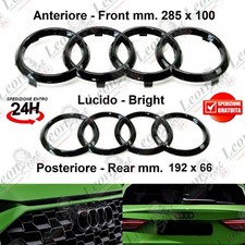 kit stemma logo anelli per Audi Anteriore Posteriore Nero Lucido Q2 Q3 F3 A1 8X
