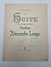 Vecchio Spartito musicale Suite di stile antico per pianoforte di A. Longo