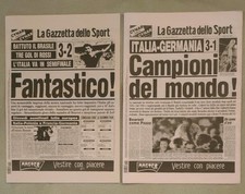 LA GAZZETTA DELLO SPORT ITALIA BRASILE E ITALIA GERMANIA CAMPIONI DEL MONDO 1982