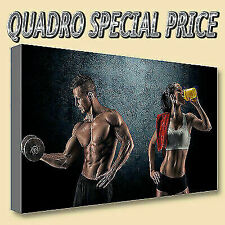 QUADRI MODERNI TELA 30X50 FITNESS GYM PALESTRA BODY SPORTIVI ATTREZZI WTA