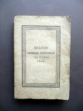 Diario Storico Modenese per l'Anno 1829 Soliani Modena Storia Locale Religione