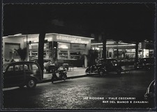 Cartolina Riccione, Viale Ceccarini, Bar del Bianco e Zanarini 