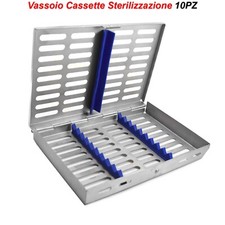 Vassoio Cassette Sterilizzazione Pulizia Chirurgica 10 Strumenti Portastrumenti