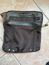 Borsello da uomo Piquadro a tracolla tessuto marrone marsupio