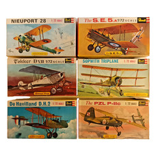 6 KIT REVELL anni '60 -FokkerDVII, Nieuport 28, SE5A, Sopwith, De Havilland, PZL
