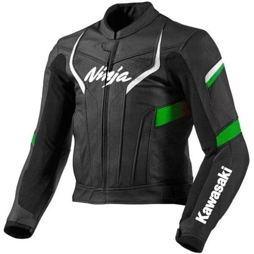 Giacca moto pelle kawasaki - giacca,