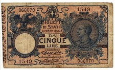 5 Lire - 8/11/1904 - Vittorio