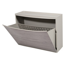 Scarpiera Salvaspazio Componibile Effetto Legno Wood Grigio 51,5 x 16 x 39 cm