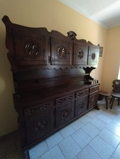 Tinello completo di tavolo, 6 sedie, piattaia, credenza in stile Val Varaita